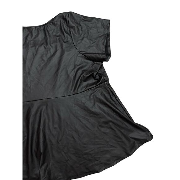 Torrid Faux Leather Peplum Top Women's Plus Size 5 Black Sleeveless - Picture 9 of 9